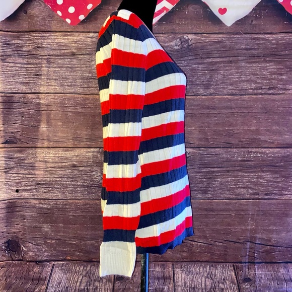 Striped & Stretchy Long Sleeve Sweater - Picture 3 of 6